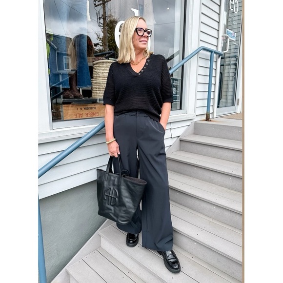 NEW Varley Women’s Callie Knit Top Black Large - Picture 3 of 11